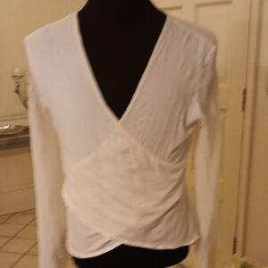 Chic White V-Neck Blouse
